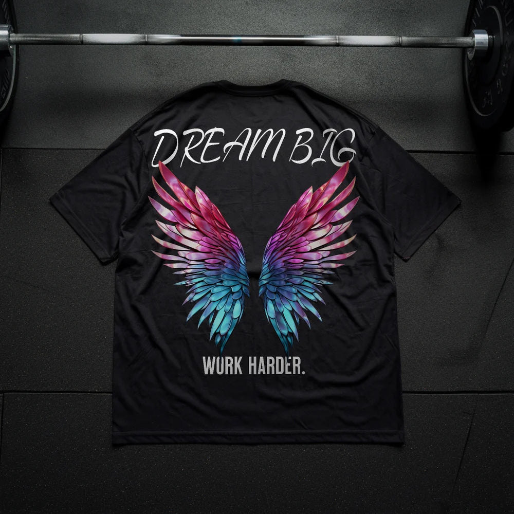 All patterns are heat transfer printing - 32-count double yarn - 260-gram precision spun pure cotton large version with large drop shoulders - short sleeves