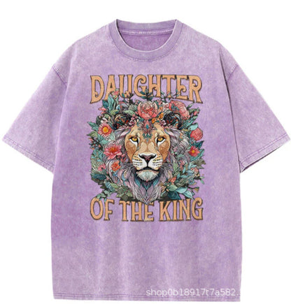 Wash and distressed large-sized pure cotton short-sleeved shirts