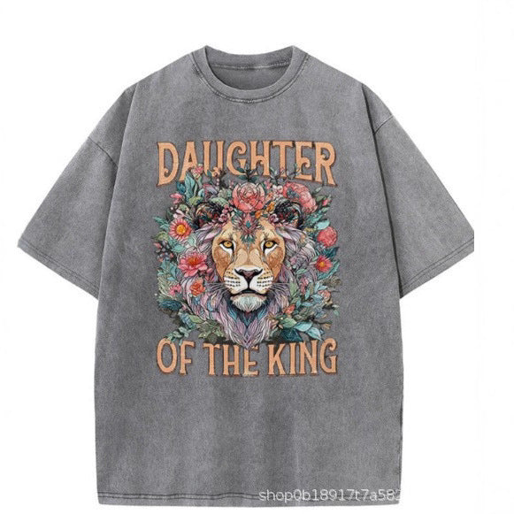 Washed and aged large-sized pure cotton short-sleeved shirt -22