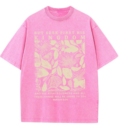 Wash and distressed large-sized pure cotton short-sleeved shirts