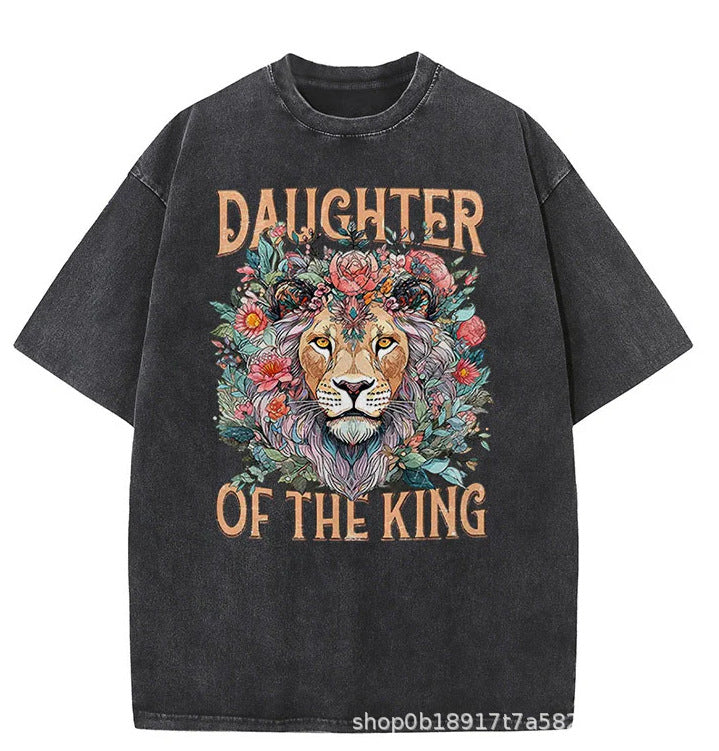 Washed and aged large-sized pure cotton short-sleeved shirt -22