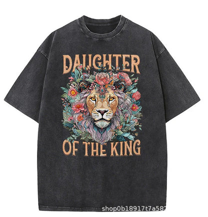 Washed and aged large-sized pure cotton short-sleeved shirt -22