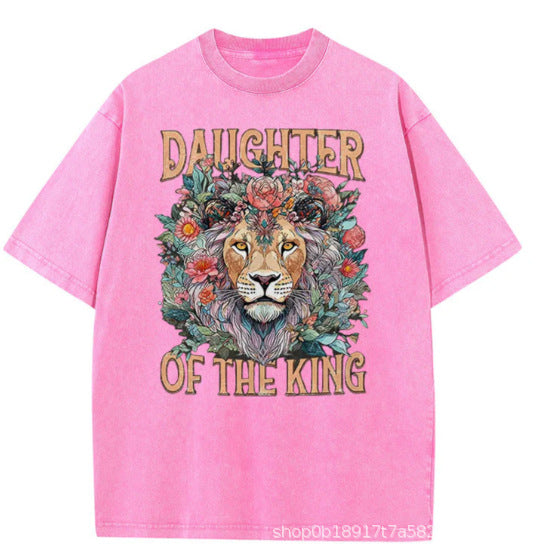 Washed and aged large-sized pure cotton short-sleeved shirt -22