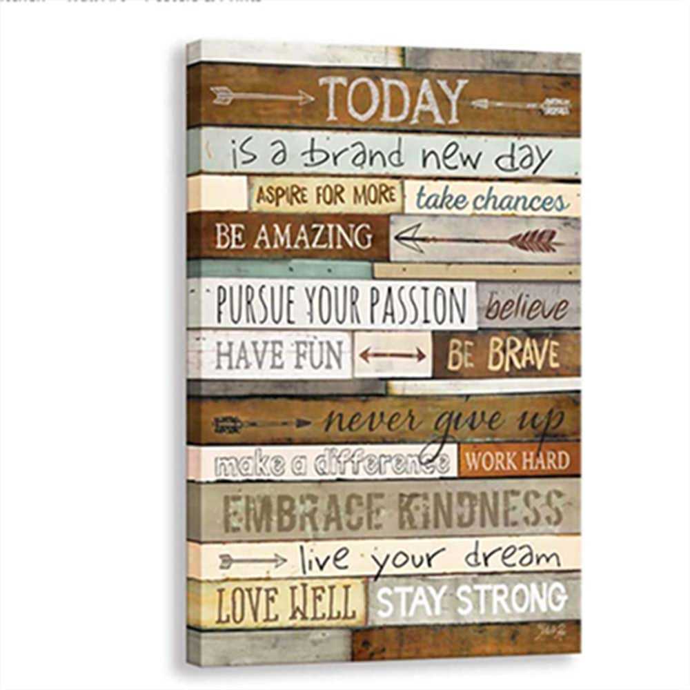 Guangdong English pirational wall paintings, pine wood frame canvas paintings, bathroom and living room decorative paintings