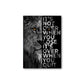 pirational lion frameless decorative painting, black and white canvas hanging painting, pine wood inner frame, printed core