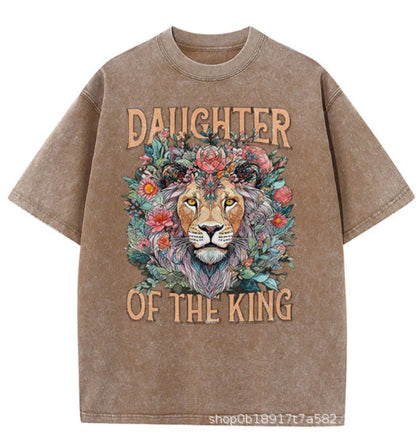 Washed and aged large-sized pure cotton short-sleeved shirt -22