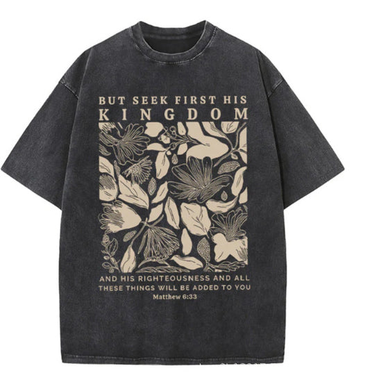 Wash and distressed large-sized pure cotton short-sleeved shirts