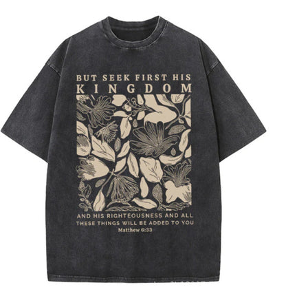 Wash and distressed large-sized pure cotton short-sleeved shirts